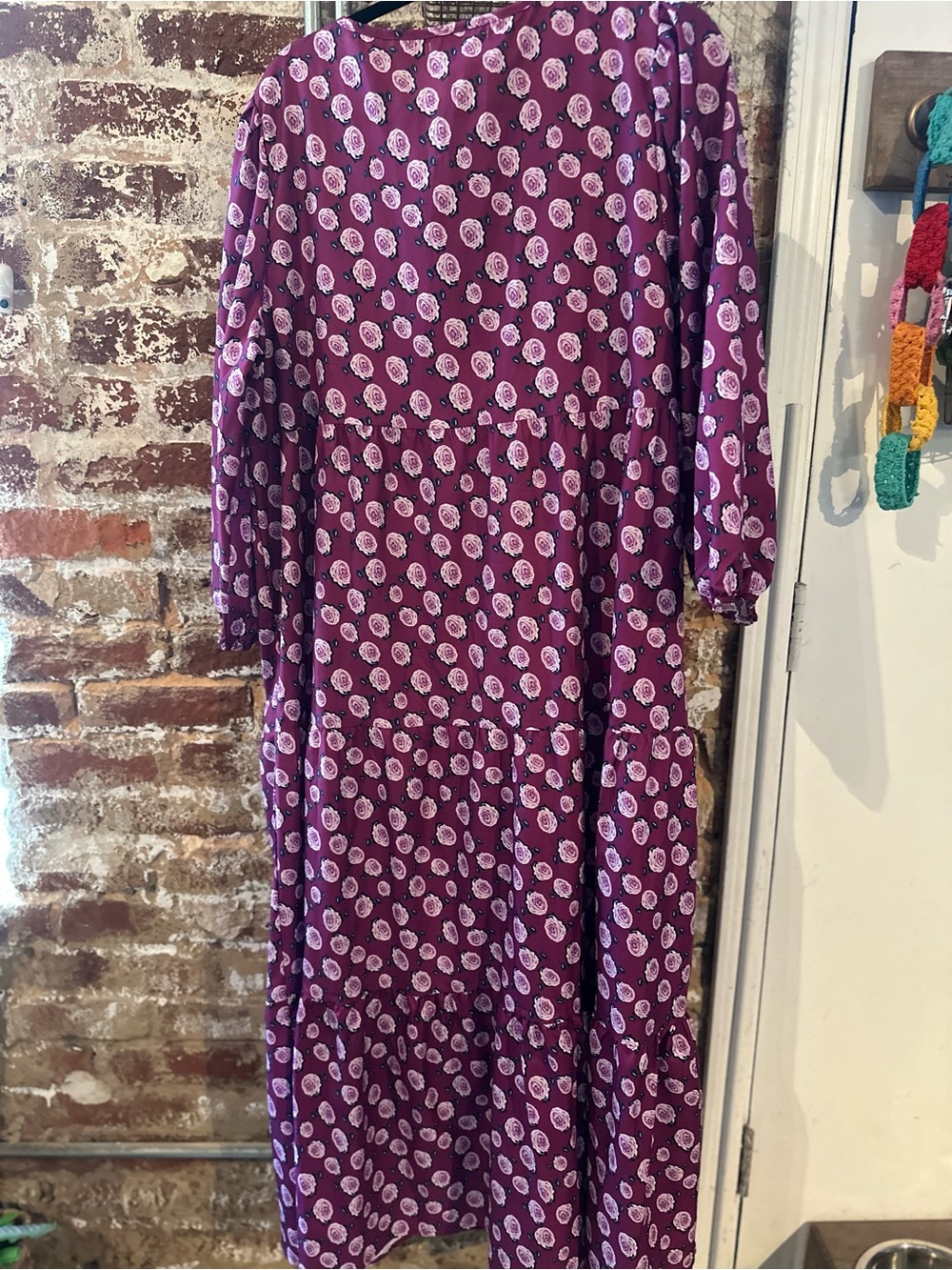 Purple Floral Tiered Maxi Dress - Picture 4 of 4